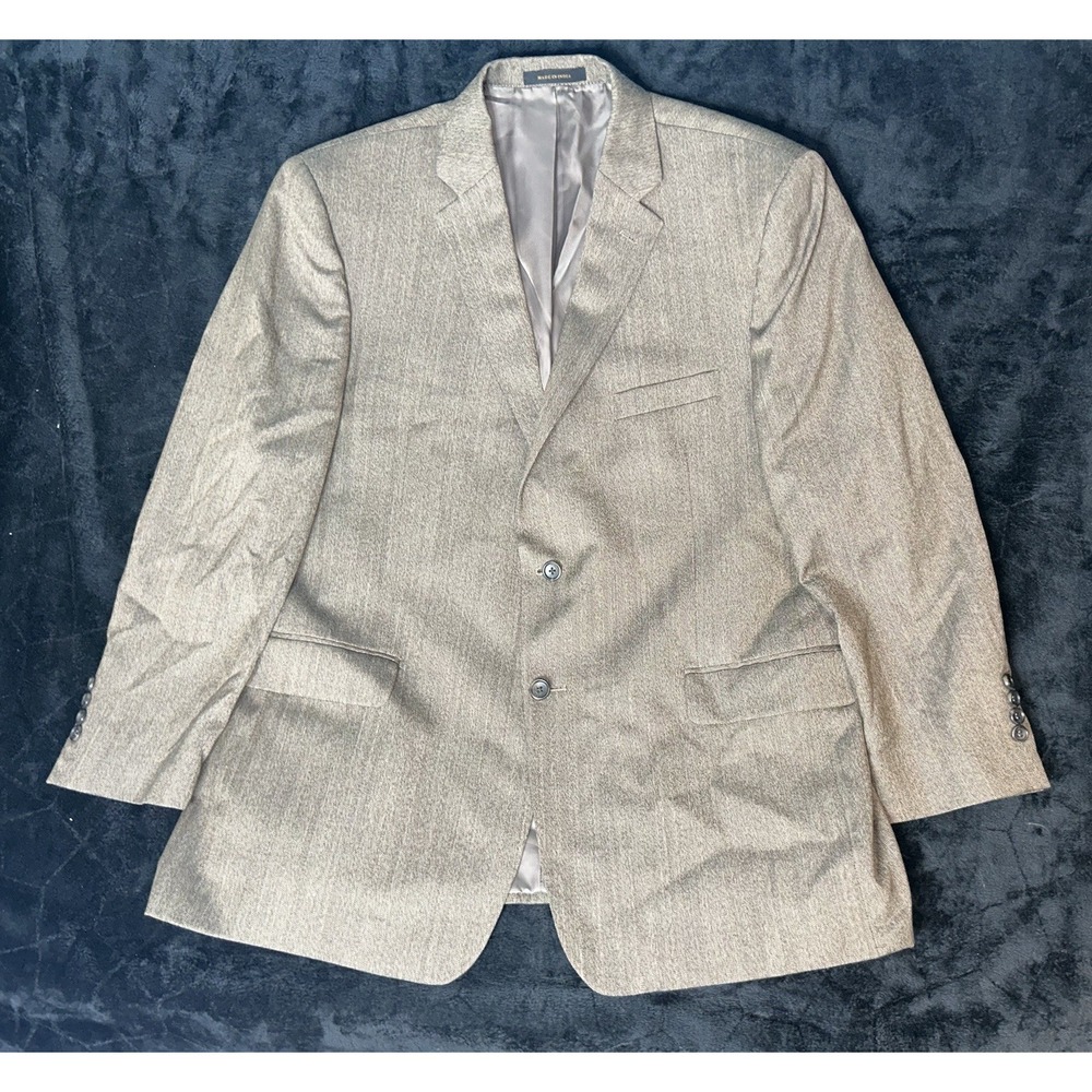 Jos A Bank Reserve Mens 46R Brown Herringbone Silk Wool Blazer Sport Coat 2 Butt